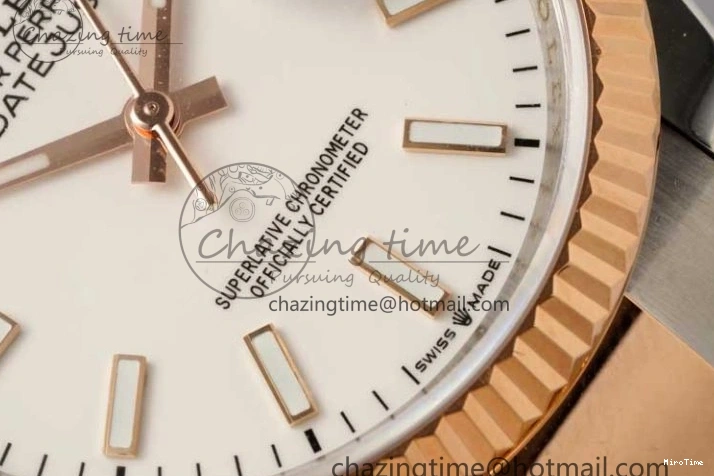 MiroTime 0508 Seasonal DateJust 36mm SS RG DIWF 1:1 Best Edition 904L Steel White Stick Dial on Jubilee Oyster SA 2306